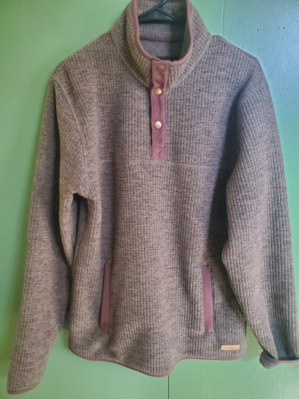 Men's Muddy Brown Quarter-Snap Pullover Sweater